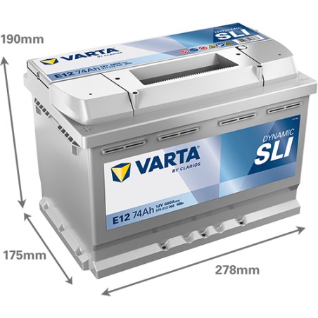 Batería VARTA E12 12V 74Ah 680A