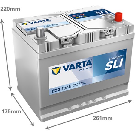 Batería VARTA E23 12V 70Ah 630A