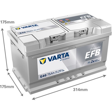 Battery VARTA E46 12V 75Ah 730A EFB