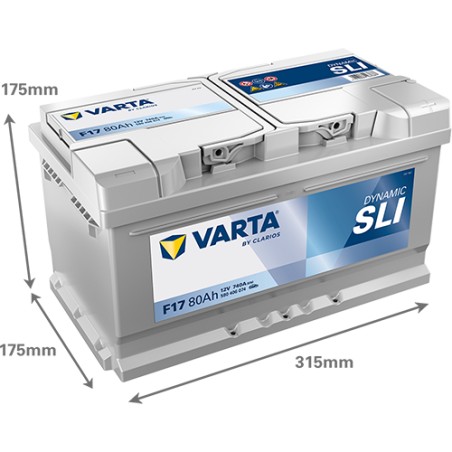 Car battery Varta F17 12V 80Ah 740A – image 2