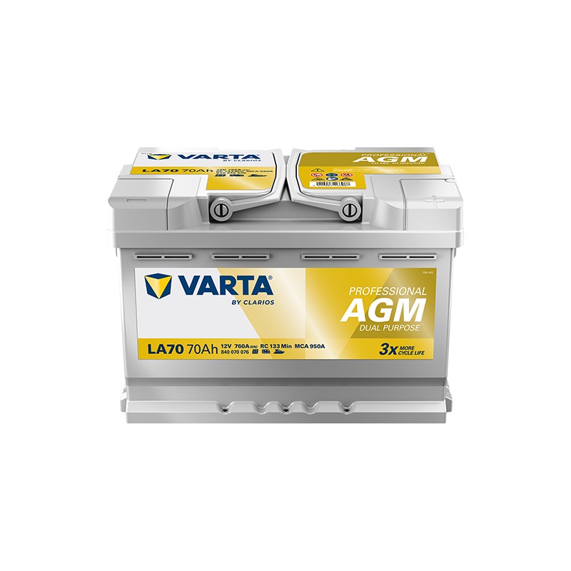 Marine battery Varta LA70 12V 60Ah AGM | baterias.com