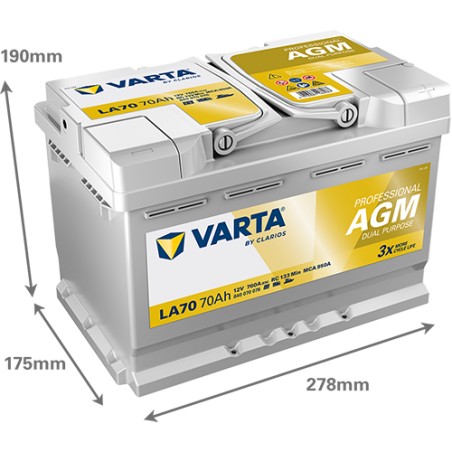 Batterie VARTA LA70 12V 60Ah 760A AGM
