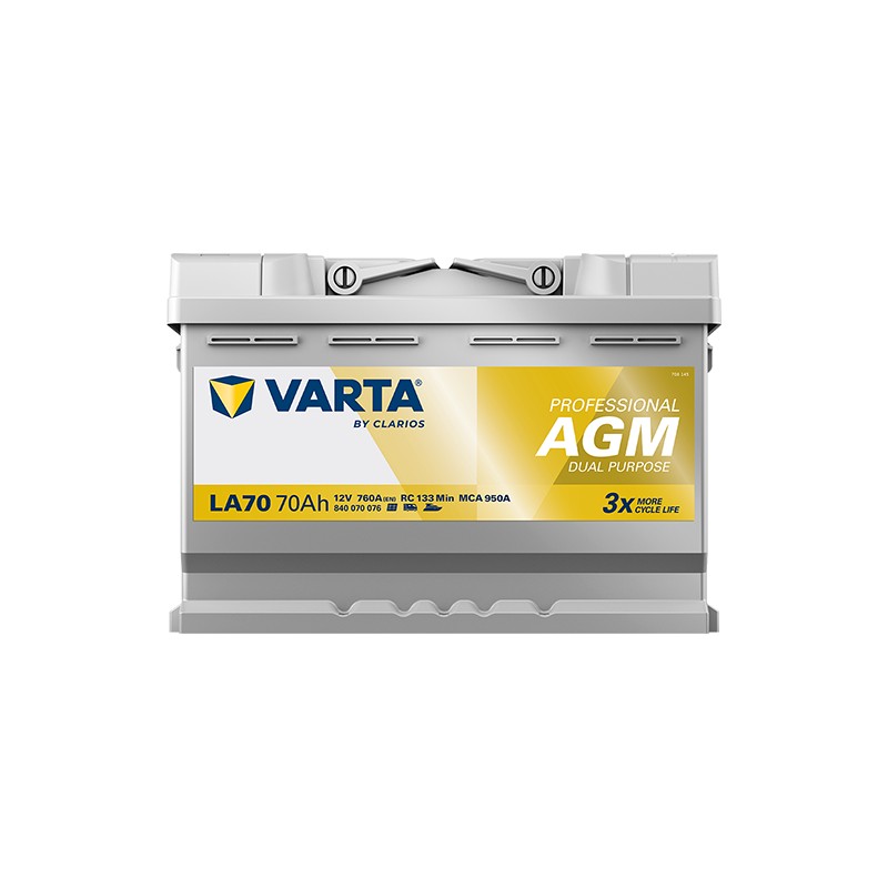 Marine battery Varta LA70 12V 60Ah AGM | baterias.com