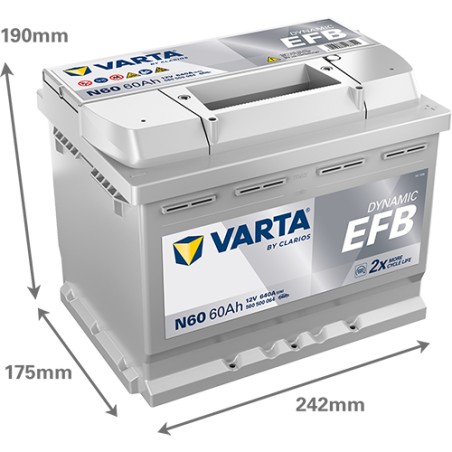 Battery VARTA N60 12V 60Ah 640A EFB