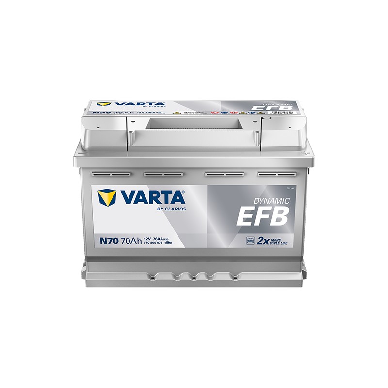 Bateria Start-Stop Varta N70 12V 70Ah 760A EFB | baterias.com