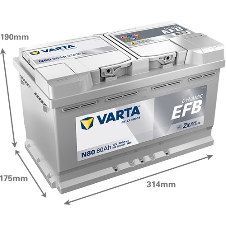 Batteria VARTA N80 12V 80Ah 800A EFB