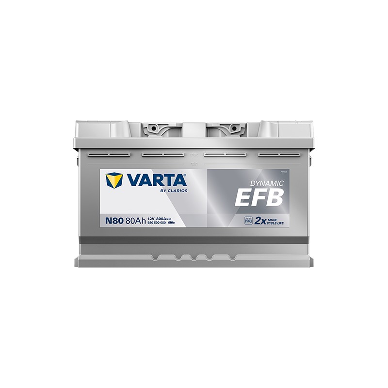Start-Stop battery Varta N80 12V 80Ah 800A EFB | baterias.com