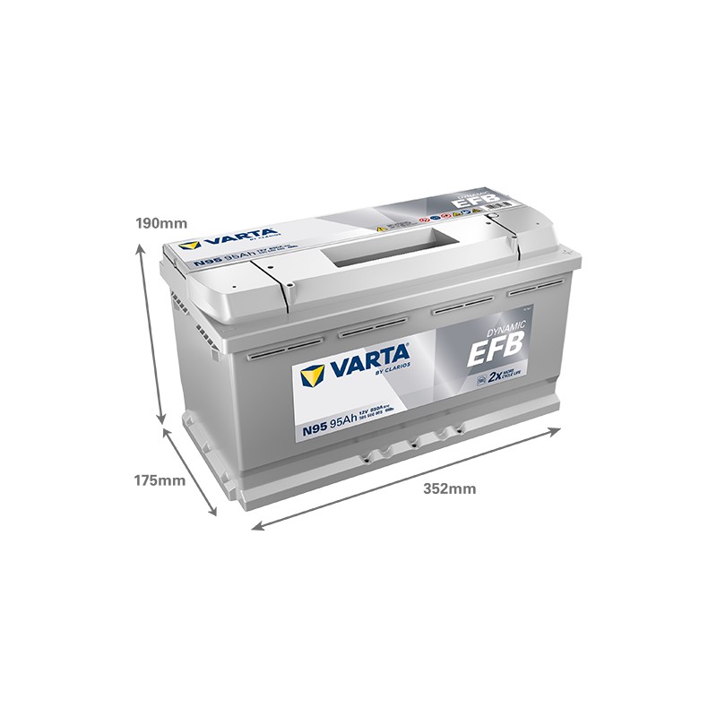 Start-Stop battery Varta N95 12V 95Ah 850A EFB | baterias.com