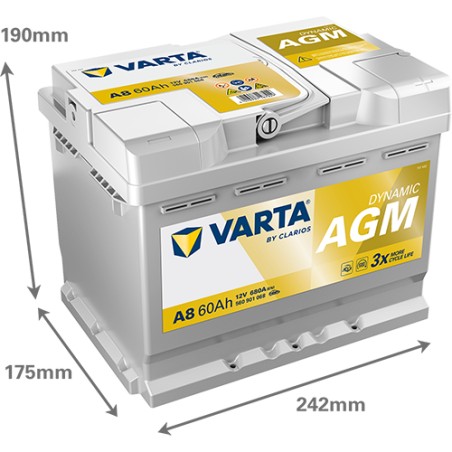 Battery VARTA A8 12V 60Ah 680A AGM