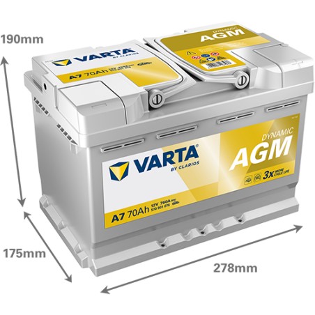 Battery VARTA A7 12V 70Ah 760A AGM