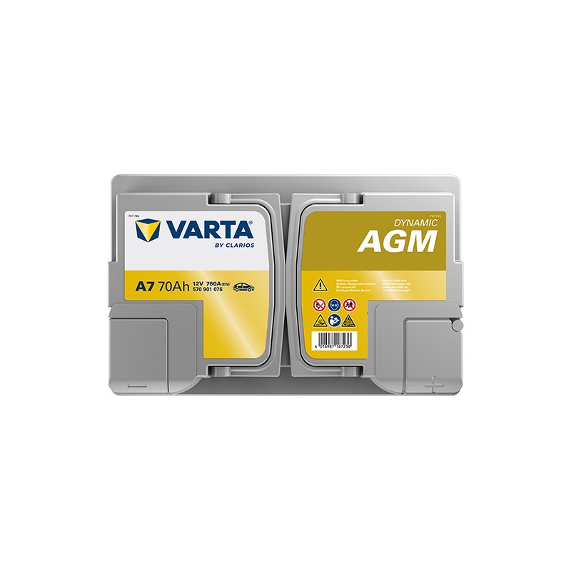 Start-Stop battery Varta A7 12V 70Ah 760A AGM | baterias.com