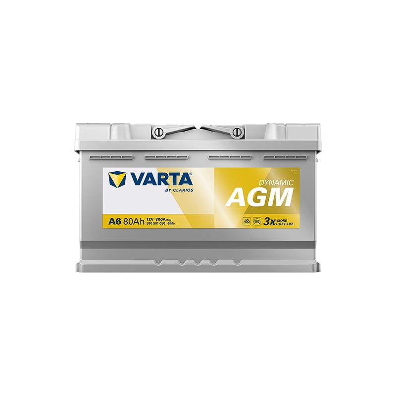 Start-Stop battery Varta A6 12V 80Ah 800A AGM | baterias.com