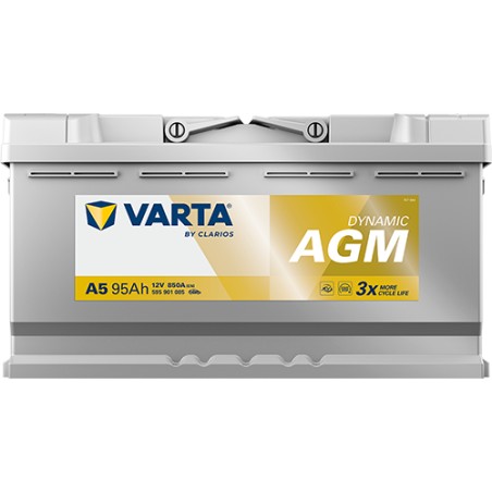 Start-Stopp-Batterie Varta A5 12V 95Ah 850A AGM – Bild 3