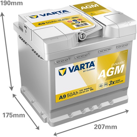 Batería VARTA A9 12V 50Ah 540A AGM