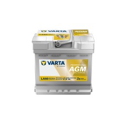 Bateria náutica Varta LA50 12V 50Ah 540A - vista frontal e superior
