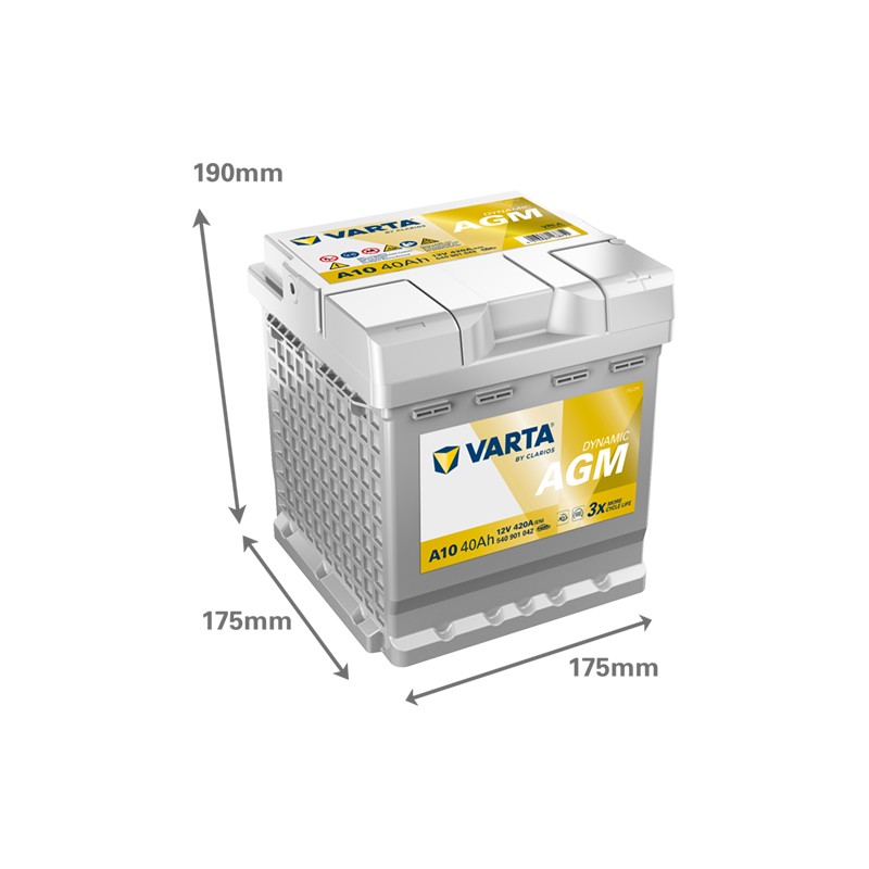 Auxiliary battery Varta A10 12V 40Ah 420A AGM – image 3