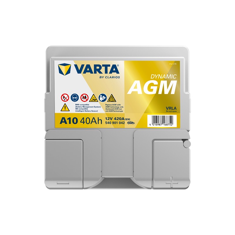 Batería de coche Varta A10 12V 40Ah 420A - vista superior