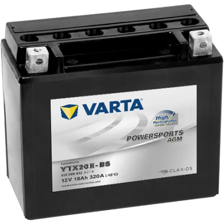 Battery Varta YTX20H-BS 518908032 18Ah 320A 12V Powersports Agm High Performance VARTA - 1