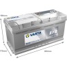Start-Stop battery Varta N105 12V 105Ah 950A - dimensions diagram