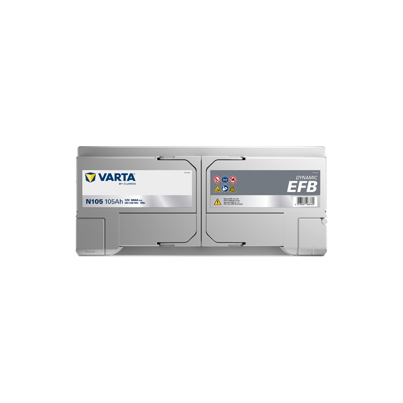 Batterie Start-Stop Varta N105 12V 105Ah 950A - vue de dessus