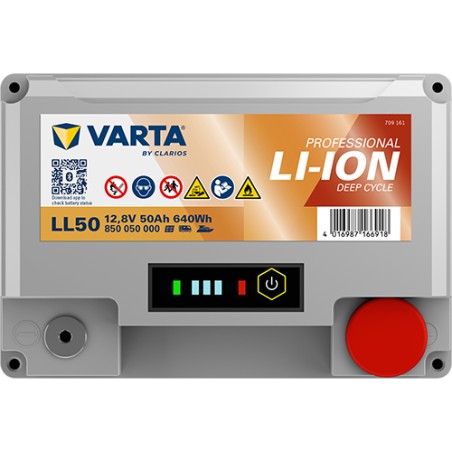 Marine battery Varta LL50 12V 50Ah LiFePO4 - top view