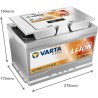 Marine battery Varta LL100 12V 100Ah LiFePO4 - dimensions diagram