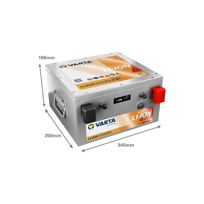 Marine battery Varta LL200 12V 200Ah LiFePO4 - dimensions diagram