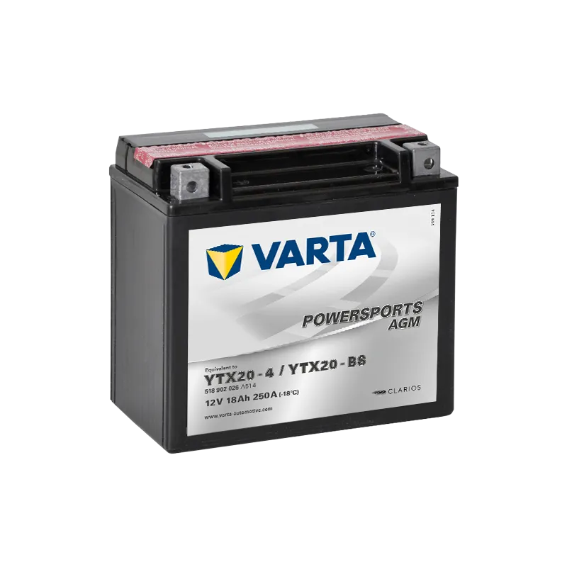 Varta YTX20-4,YTX20-BS 518902026. Batteria per moto Varta 18Ah 12V