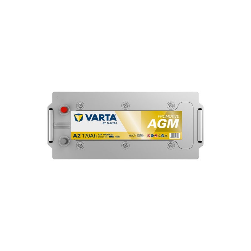 Bateria de camião Varta A2 12V 170Ah 1000A - vista superior