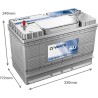 Marine battery Varta LFS105M 12V 105Ah 800A - dimensions diagram