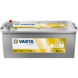 Truck battery Varta A2 12V 170Ah 1000A - front and top view