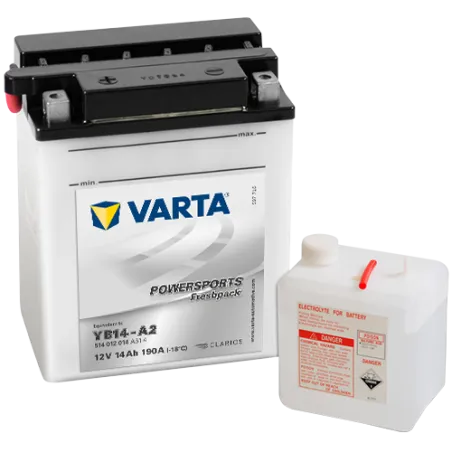 Battery Varta YB14-A2 514012014 14Ah 190A 12V Powersports Freshpack VARTA - 1