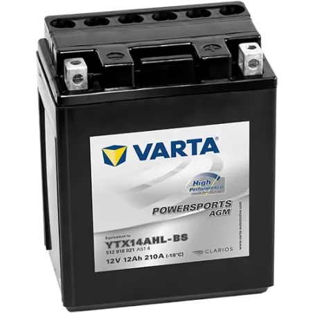 Battery Varta YTX14AHL-BS 512918021 12Ah 210A 12V Powersports Agm High Performance VARTA - 1