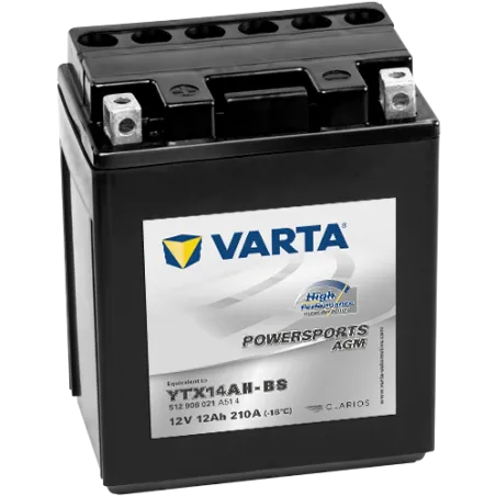 Batería Varta YTX14AH-BS 512908021 12Ah 210A 12V Powersports Agm High Performance VARTA - 1