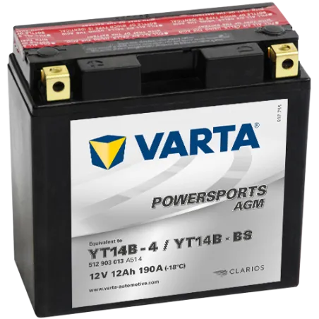 Battery Varta 512903013 12Ah 190A 12V Powersports Agm VARTA - 1