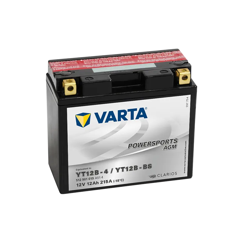 Varta YT12B-4,YT12B-BS 512901019. Batteria per moto Varta 12Ah 12V