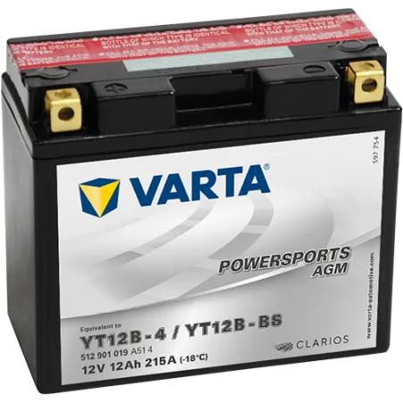 BATERIA Varta YT12B-4,YT12B-BS VARTA 512901019 12Ah 215A 12V VARTA - 1