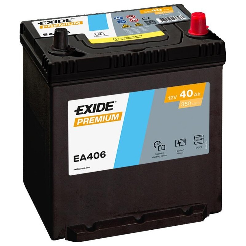 Bateria de carro Exide EA406 12V 40Ah 350A - 1