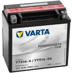 Varta YTX14-4,YTX14-BS 512014010. Bateria de motocicleta Varta 12Ah 12V