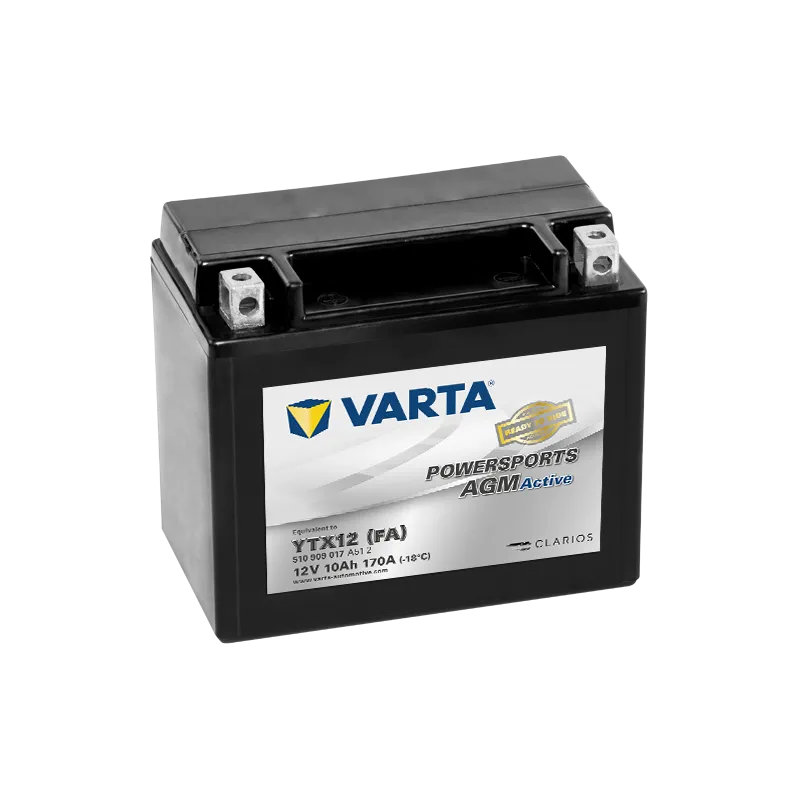 Battery Varta YTX12-4 510909017 10Ah 170A 12V Powersports Agm Active VARTA - 1