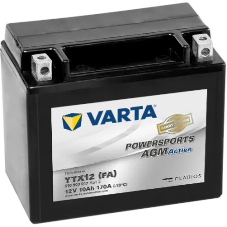 Battery Varta YTX12-4 510909017 10Ah 170A 12V Powersports Agm Active VARTA - 1