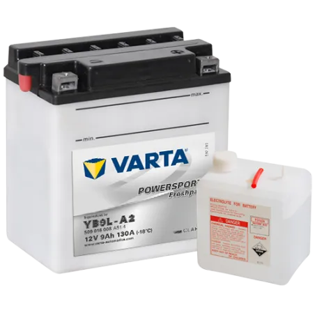 Battery Varta YB9L-A2 509016008 9Ah 130A 12V Powersports Freshpack VARTA - 1