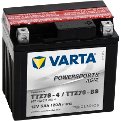 Varta TTZ7S-4,TTZ7S-BS 507902011. Batterie de moto Varta 5Ah 12V