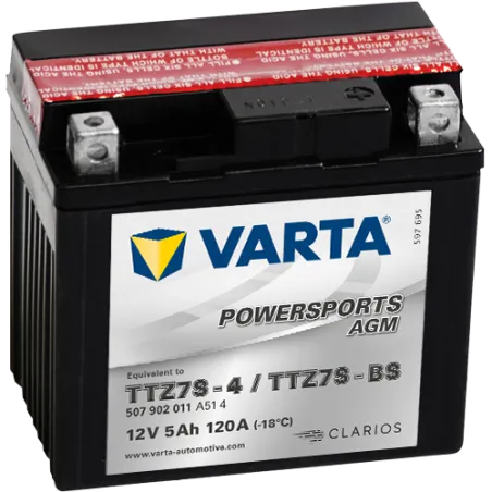 Battery Varta 507902011 5Ah 120A 12V Powersports Agm VARTA - 1