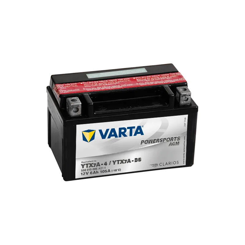 Varta YTX7A-4,YTX7A-BS 506015005. Batterie de moto Varta 6Ah 12V