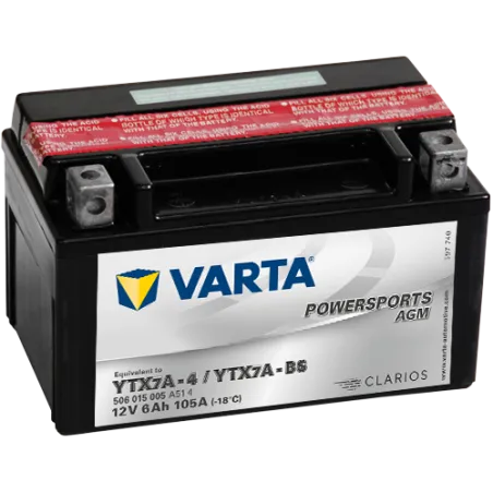 BATERIA Varta YTX7A-4,YTX7A-BS VARTA 506015005 6Ah 105A 12V VARTA - 1