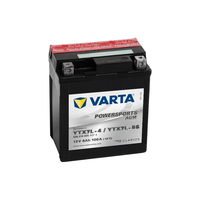Varta YTX7L-4,YTX7L-BS 506014005. Motorcycle battery Varta 6Ah 12V