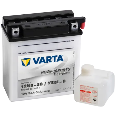 Batería Varta 12N5-3B.YB5L-B 505012003 5Ah 60A 12V Powersports Freshpack VARTA - 1