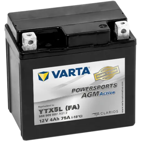 Battery Varta YTX5L-4 504909007 4Ah 75A 12V Powersports Agm Active VARTA - 1