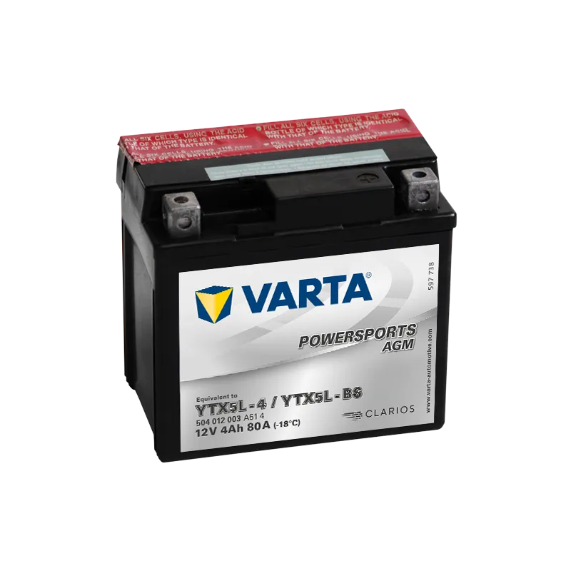 Battery Varta 504012003 4Ah 80A 12V Powersports Agm VARTA - 1